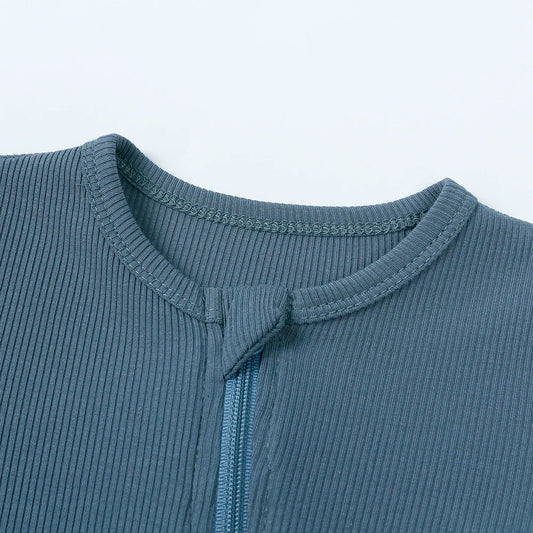 Bamboo Ribbed Onesie - Blue