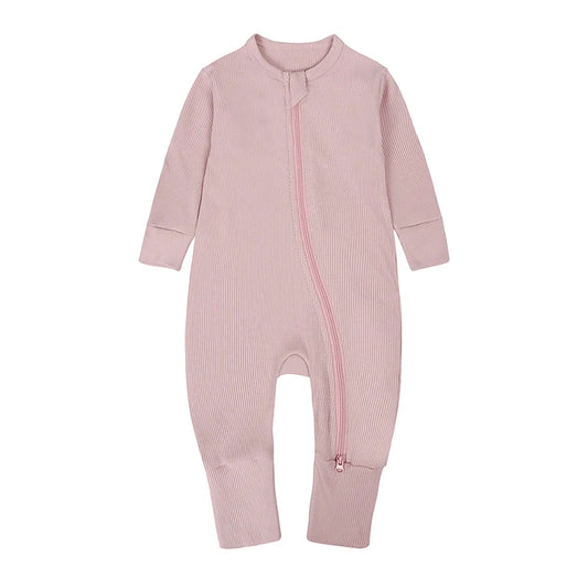 Bamboo Ribbed Onesie - Light Pink