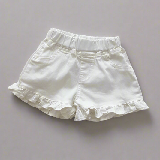 Denim Ruffle Shorts
