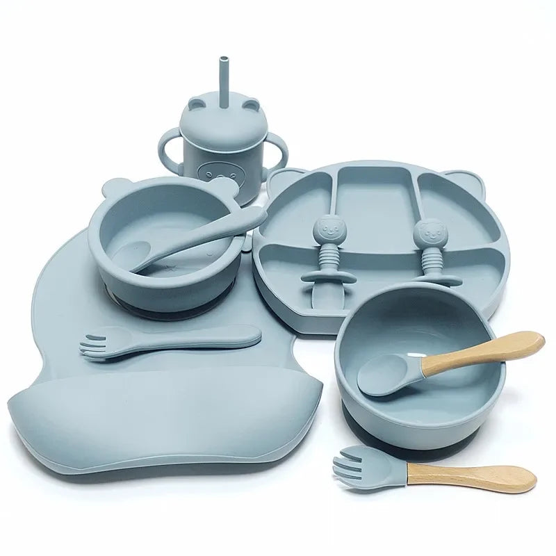 Children's Silicone Tableware Set 11 pieces