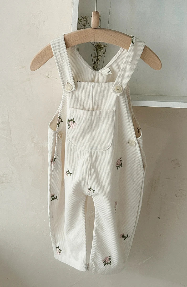 Floral Corduroy Overalls