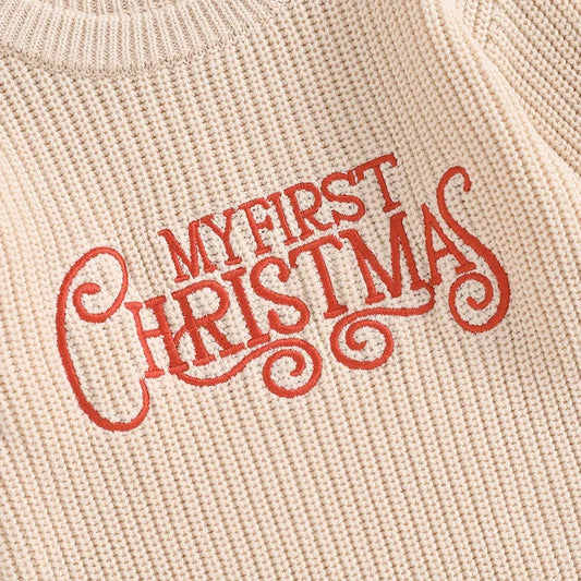 Merry Christmas Long Sleeve Baby Sweater Romper Jumpsuits Clothes