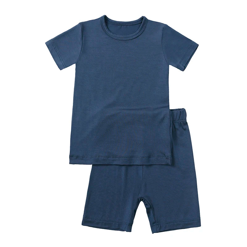 Bamboo Shorts & T-Shirt Lounge Set - Navy