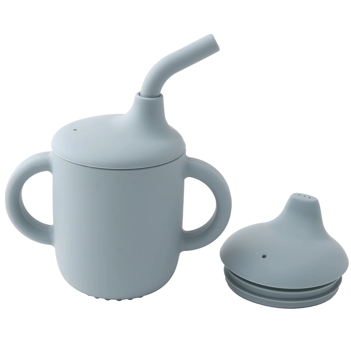 Cool Kids 1 piece Silicone Straw Cup With Two Lids