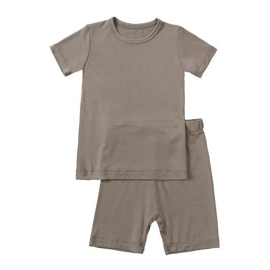 Bamboo Shorts & T-Shirt Lounge Set - Charcoal
