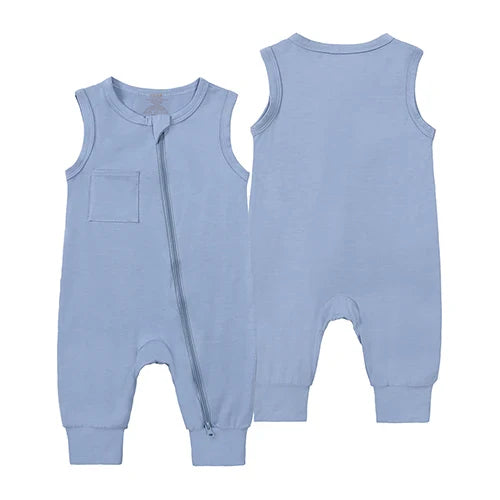 Bamboo Sleeveless Onesie - Blue