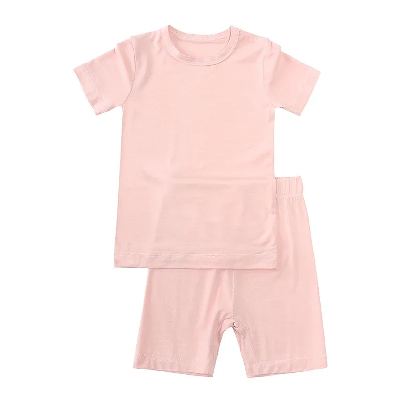 Bamboo Shorts & T-Shirt Lounge Set - Pink