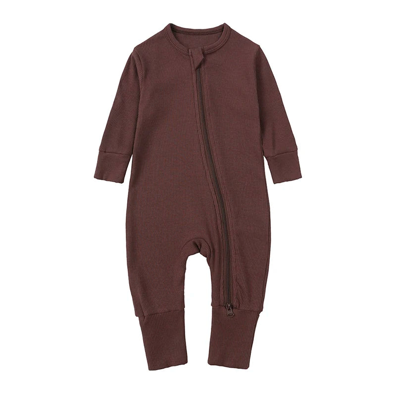Bamboo Ribbed Onesie - Brown