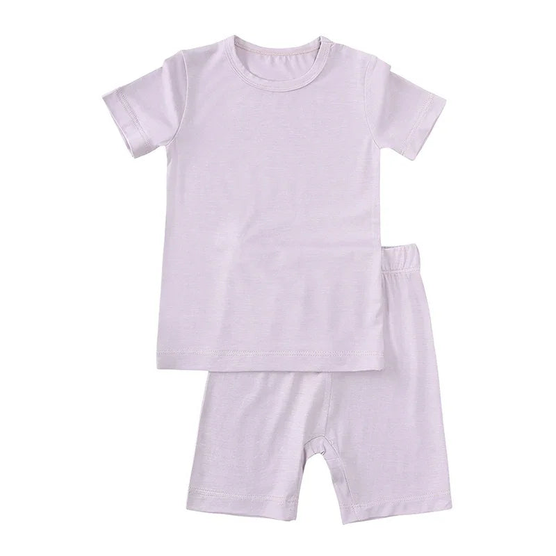 Bamboo Shorts & T-Shirt Lounge Set - Lavender