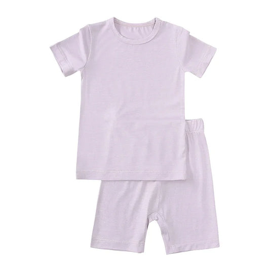 Bamboo Shorts & T-Shirt Lounge Set - Lavender