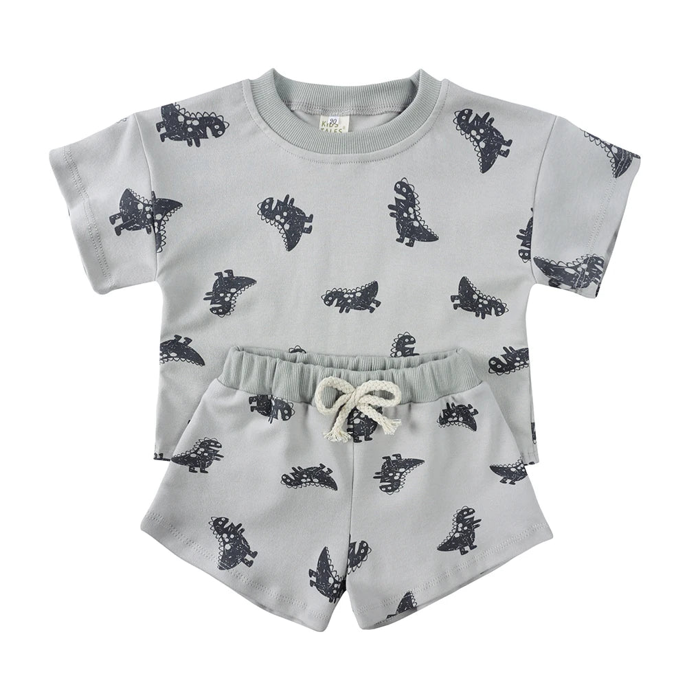T-shirt + Shorts Set - Dino Print