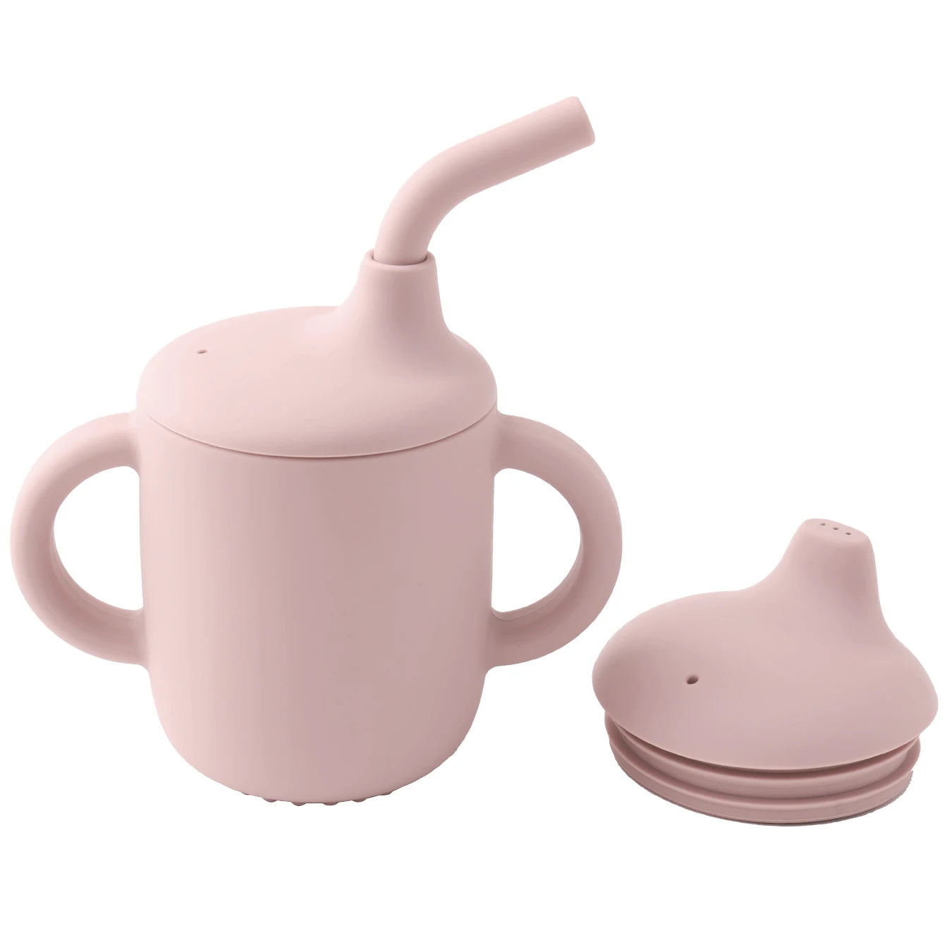 Cool Kids 1 piece Silicone Straw Cup With Two Lids