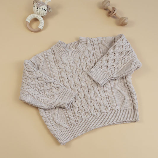 Fisherman's Knit Sweater in Oatmeal