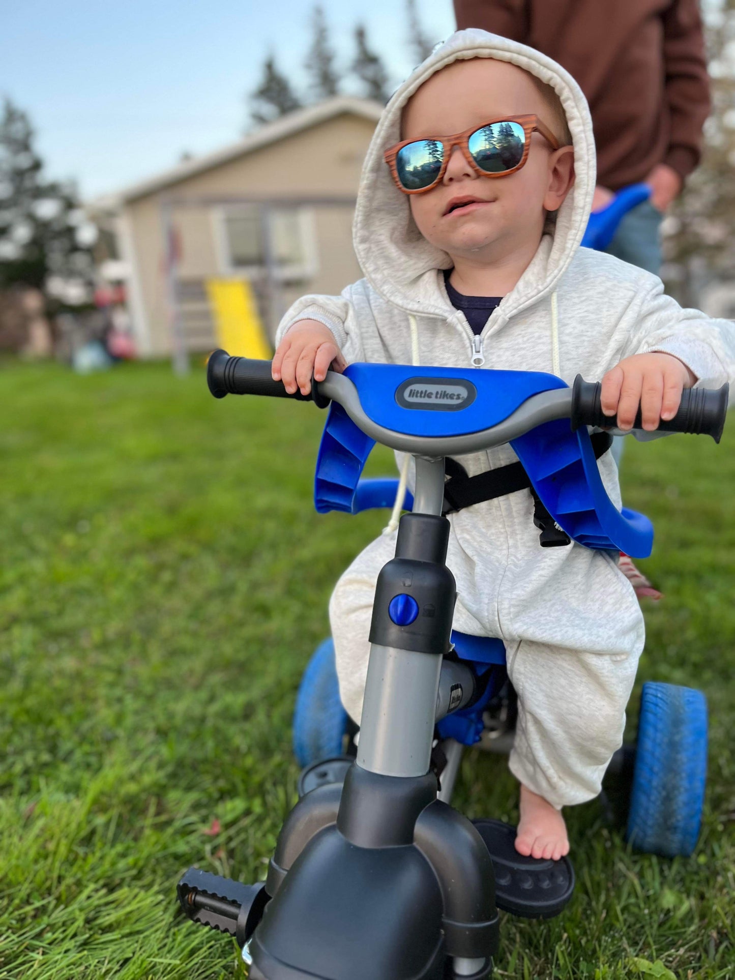 Hooded Zip Romper in Cream