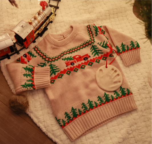 Little Red Truck Holiday Knit Sweater