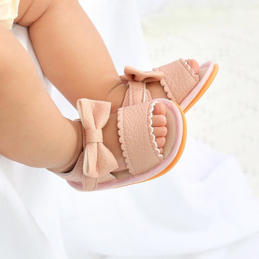 Summer Bow Sandals in Blush