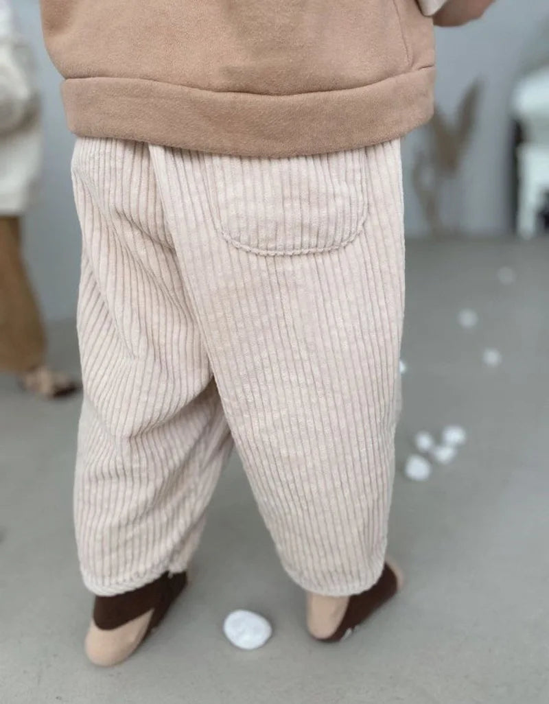 Patched Knee Corduroy Pants