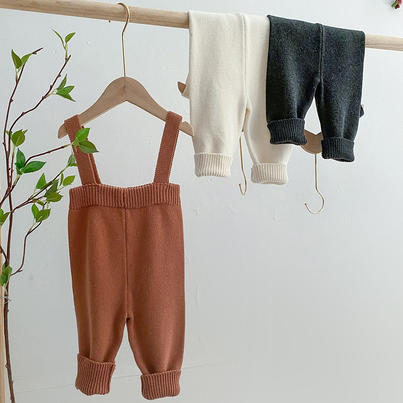 Classic Knit Overalls in Coffee