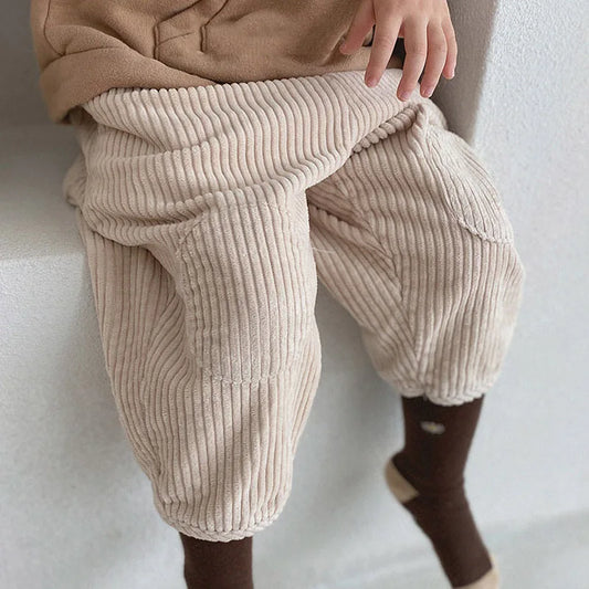 Patched Knee Corduroy Pants