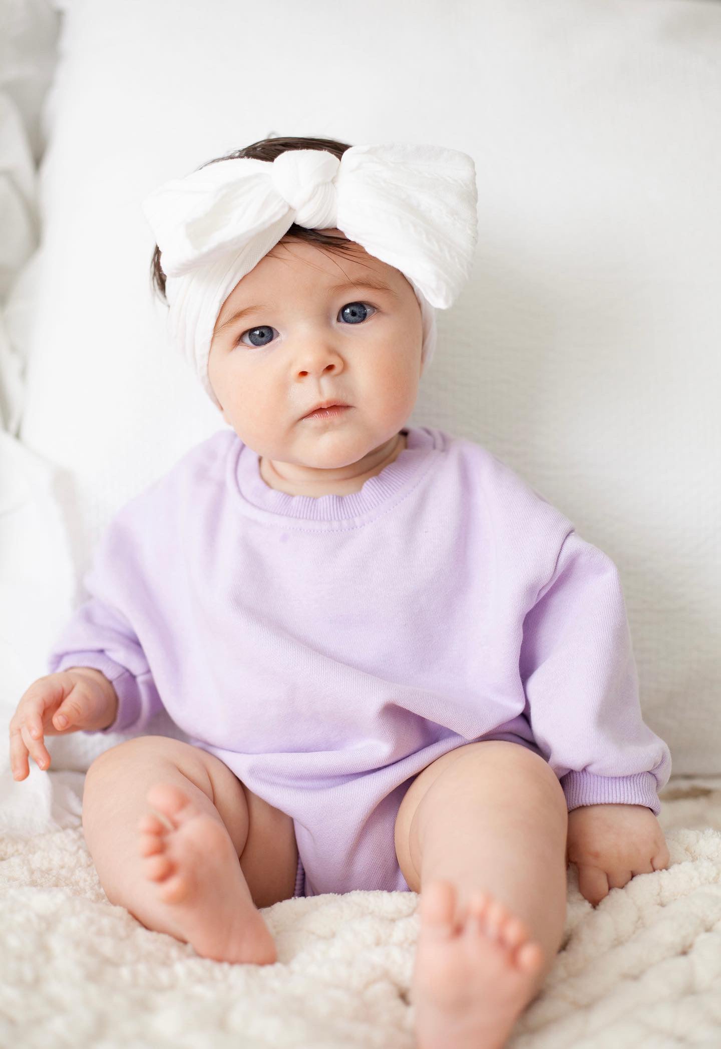 Sweatshirt Romper in Lavender