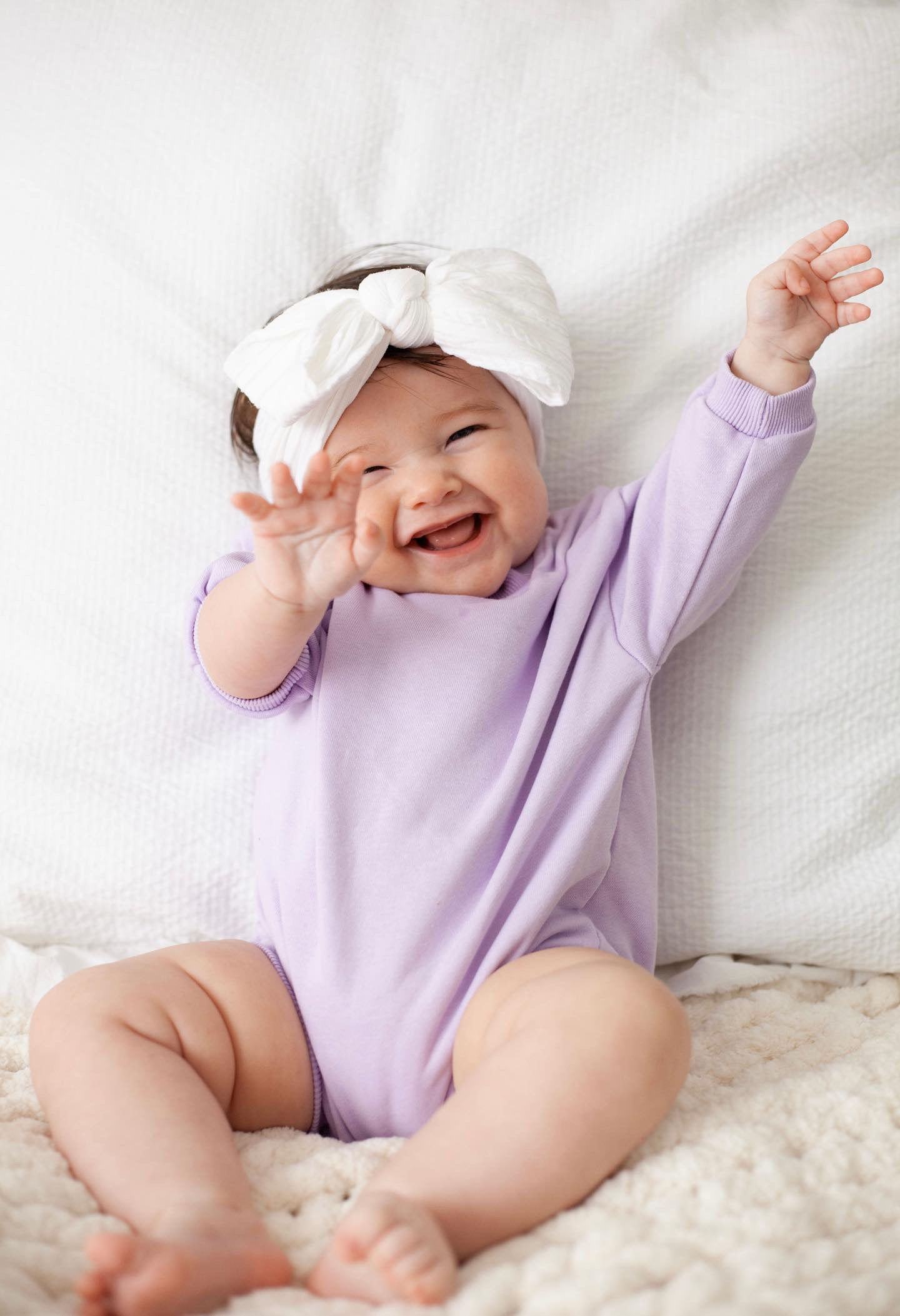 Sweatshirt Romper in Lavender