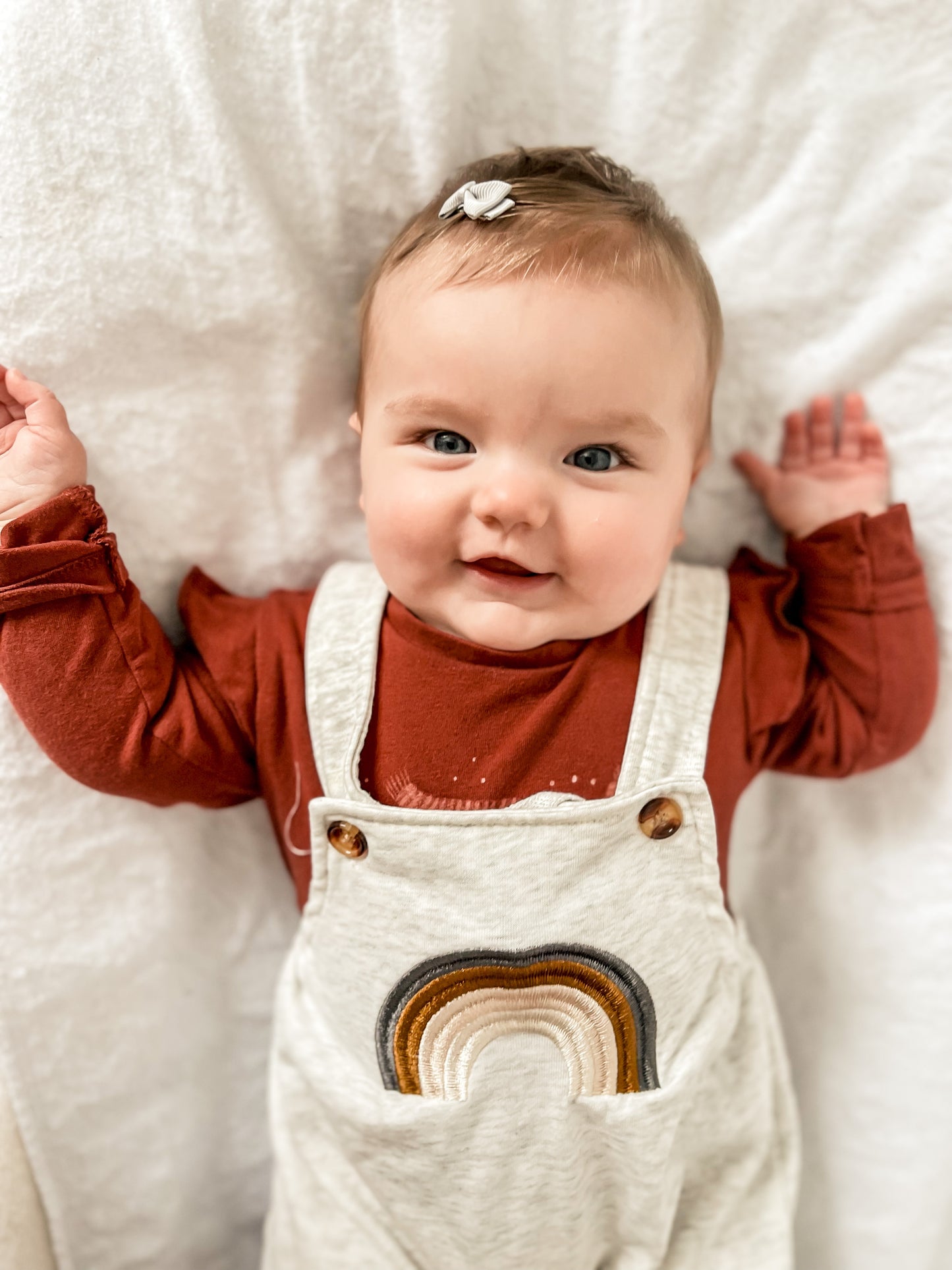 Rainbow Overalls in Heather Grey