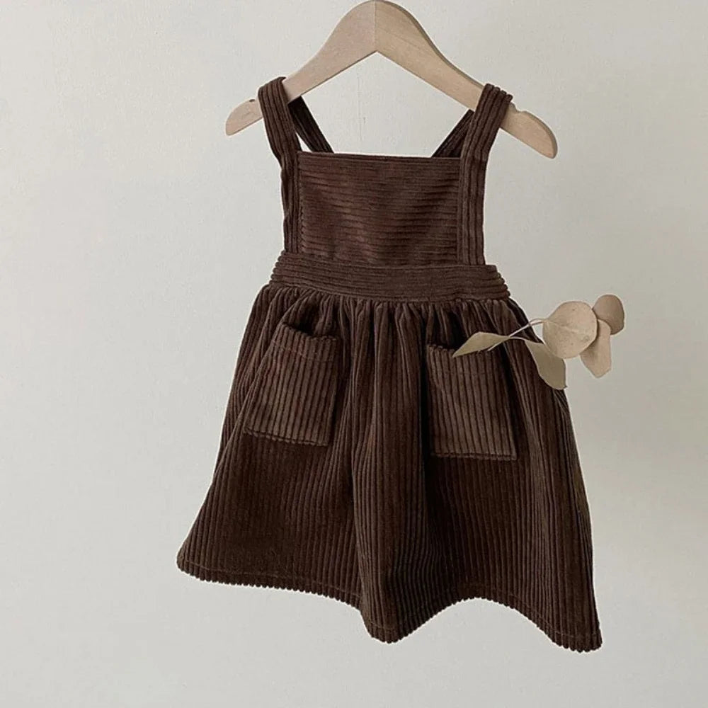 Corduroy Suspender Dress