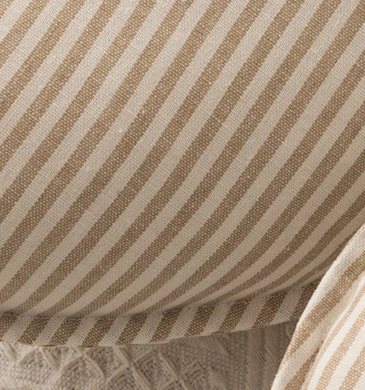 Beige Striped Star Pillow