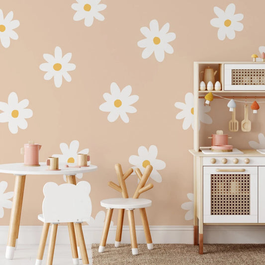 Nursery Wall Decals | Large White Flowers