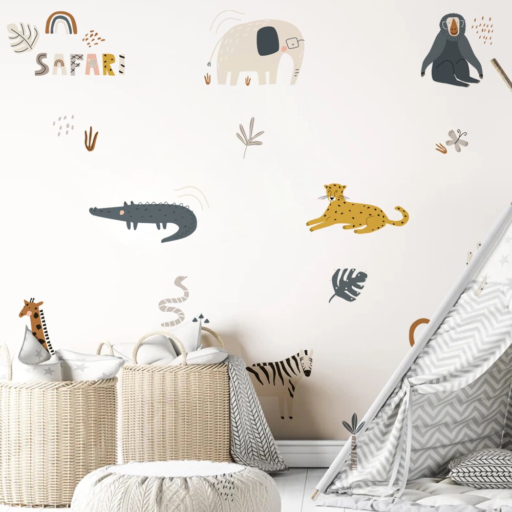 Nursery Wall Decals | Blue Safari Theme