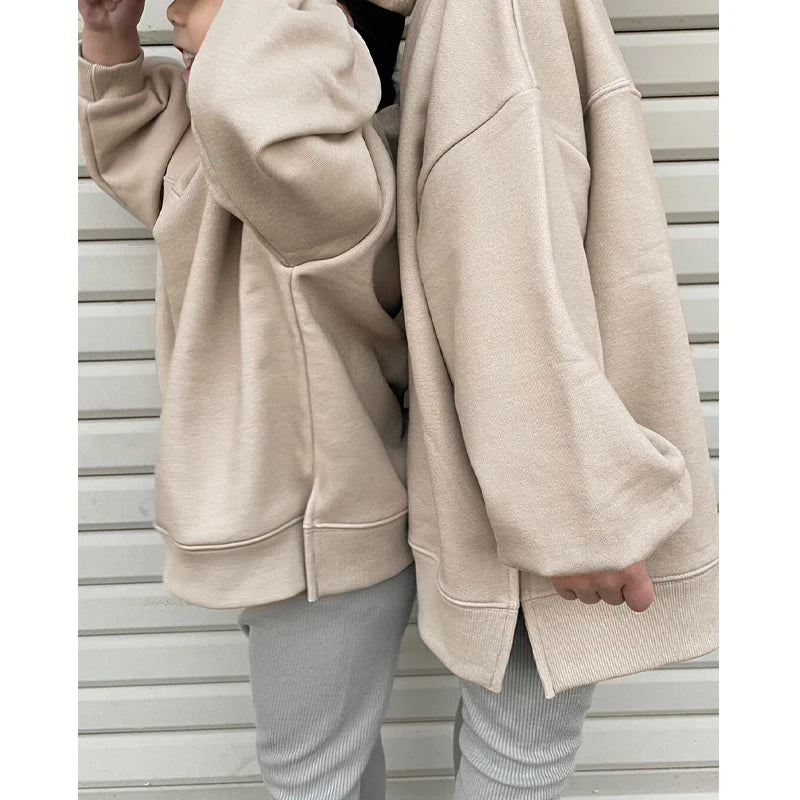 Side Slit Pullover Sweater - Oat