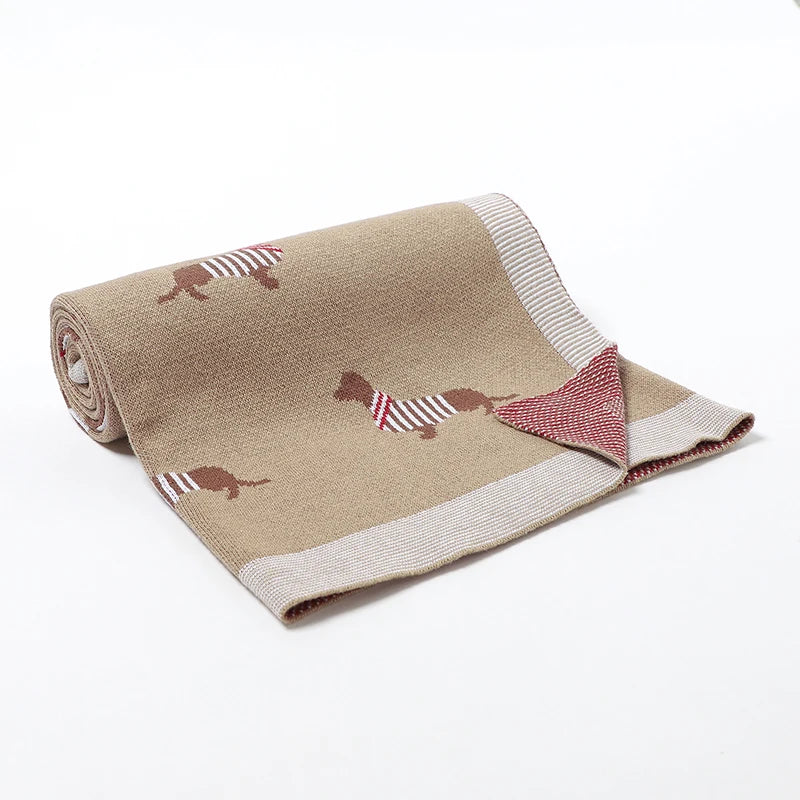 Dachshund Ultra Soft Cotton Knit Blanket