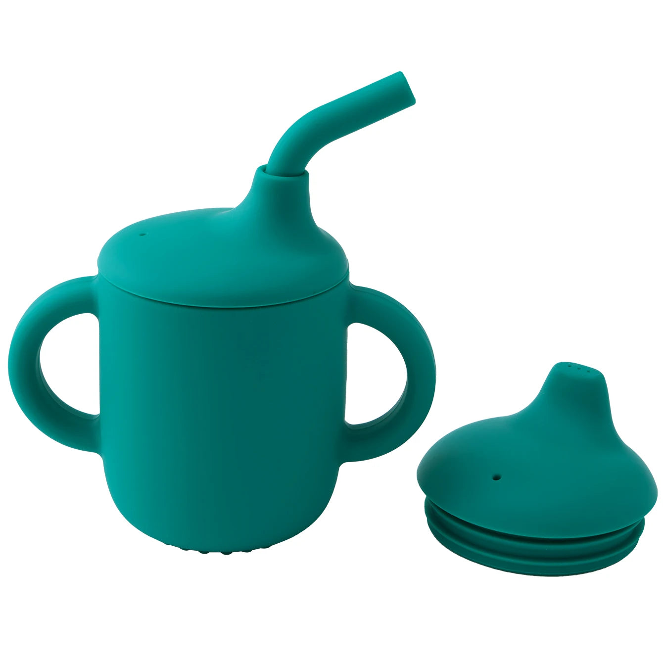 Cool Kids 1 piece Silicone Straw Cup With Two Lids