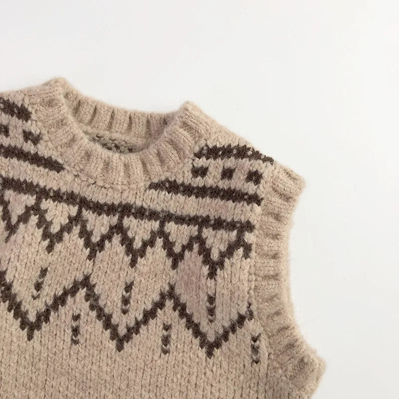 Mosaic Knit Sweater Vest