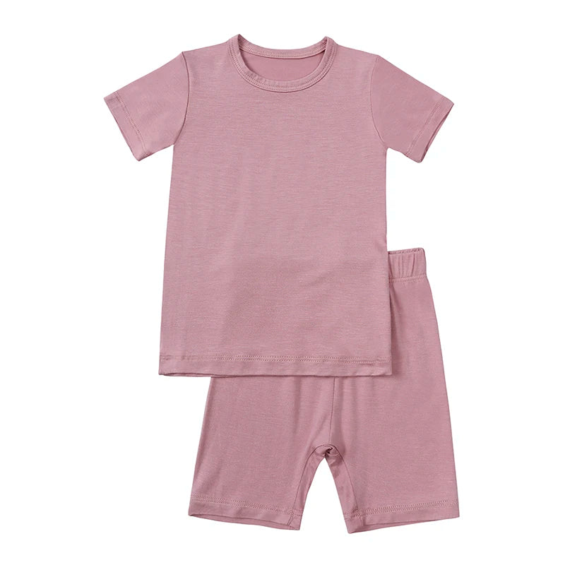 Bamboo Shorts & T-Shirt Lounge Set - Blush