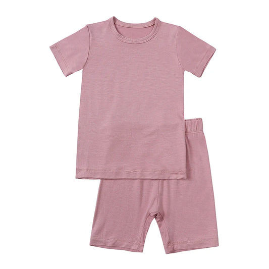 Bamboo Shorts & T-Shirt Lounge Set - Blush