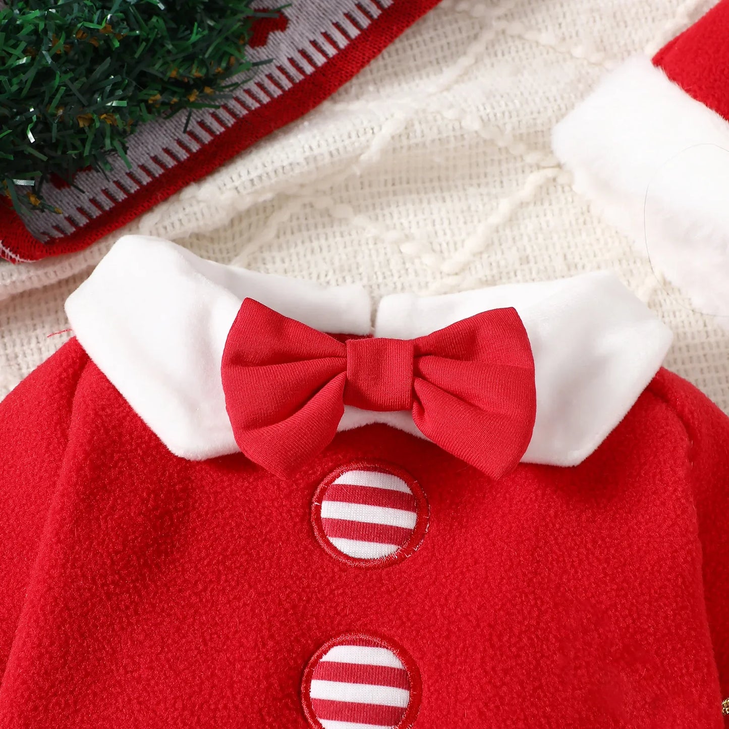 Christmas Baby Newborn Santa Costume 3Pcs Sets 0-4Y Baby Girl Boy