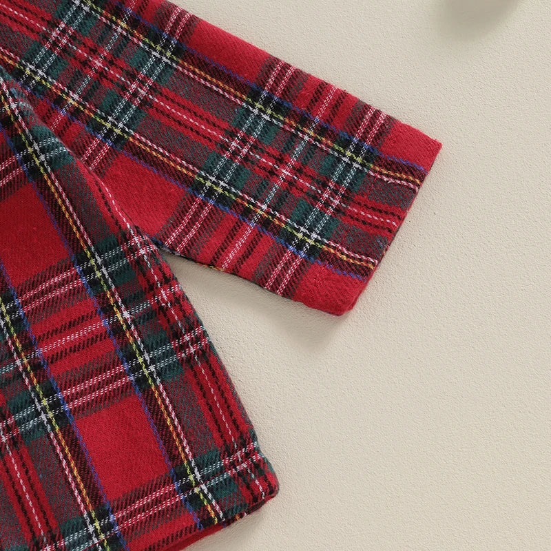 Red Plaid Christmas Pajama Set for Kids