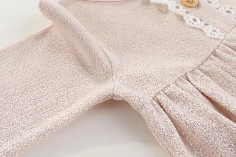 Long Sleeve Romper & Bonnet Set - Blush