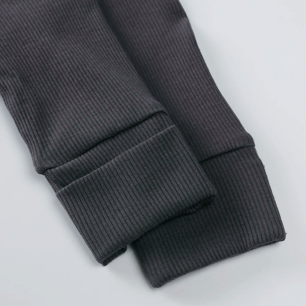 Bamboo Ribbed Onesie - Charcoal