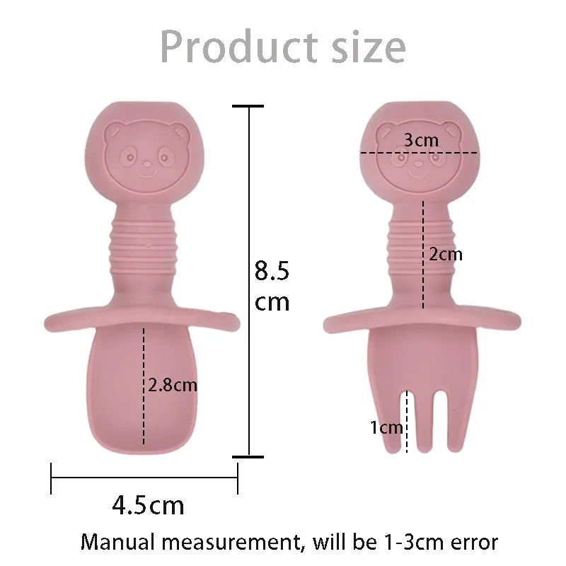 Baby Silicone Plate + Spoon + Fork Set