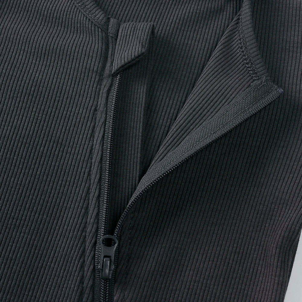 Bamboo Ribbed Onesie - Charcoal