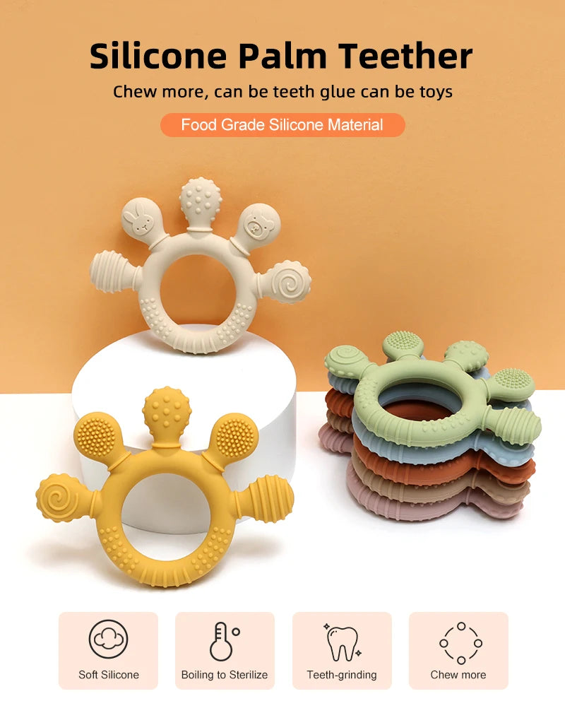 Multicolor Silicone Baby Ring Teether