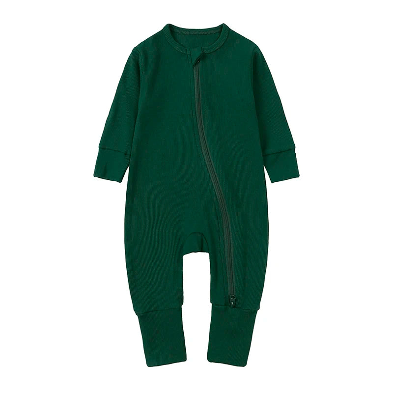 Bamboo Ribbed Onesie - Forest Green