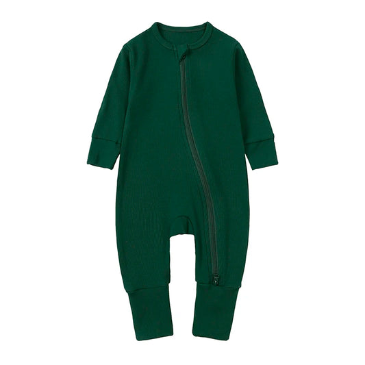 Bamboo Ribbed Onesie - Forest Green