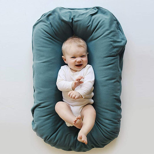 Cotton Baby Lounger with Removable Cover in Green