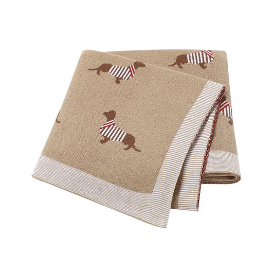 Dachshund Ultra Soft Cotton Knit Blanket