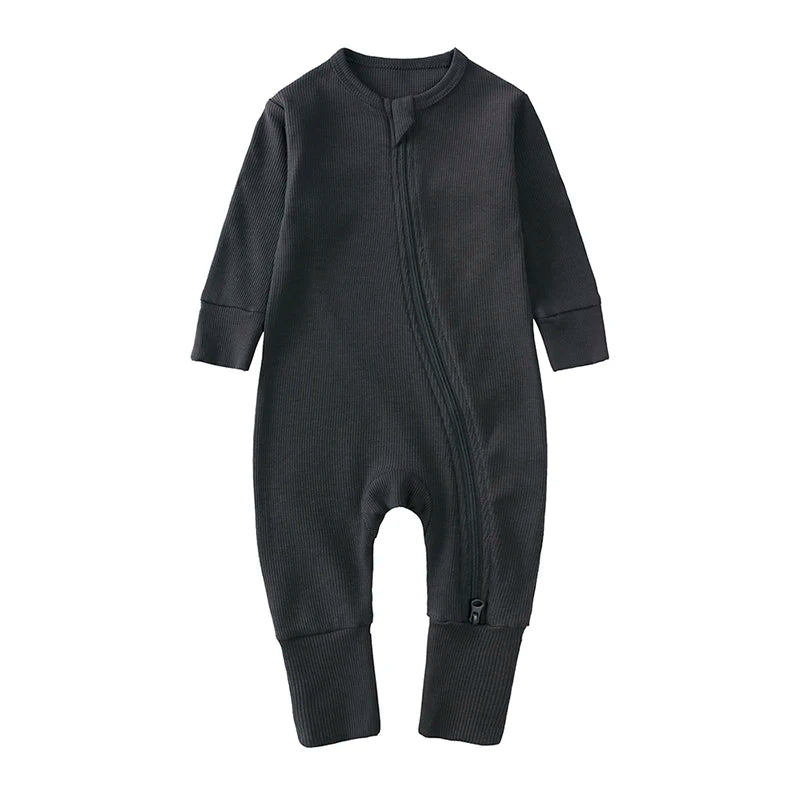 Bamboo Ribbed Onesie - Charcoal