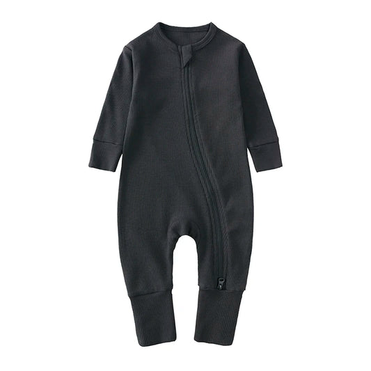 Bamboo Ribbed Onesie - Charcoal