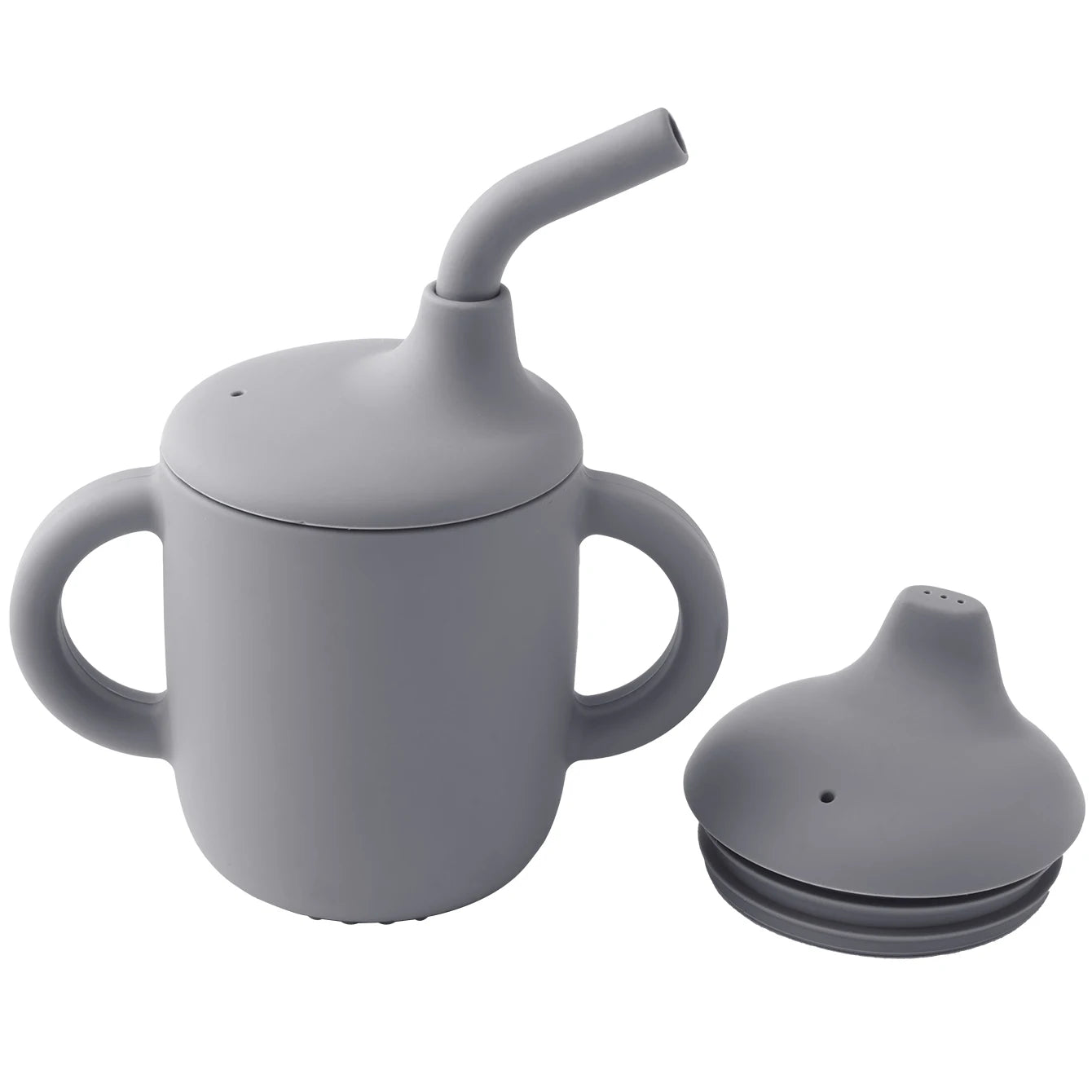 Cool Kids 1 piece Silicone Straw Cup With Two Lids